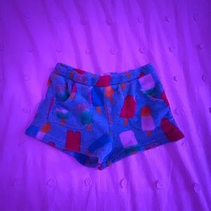 candy pink ice cream plush pajama shorts size 10-12